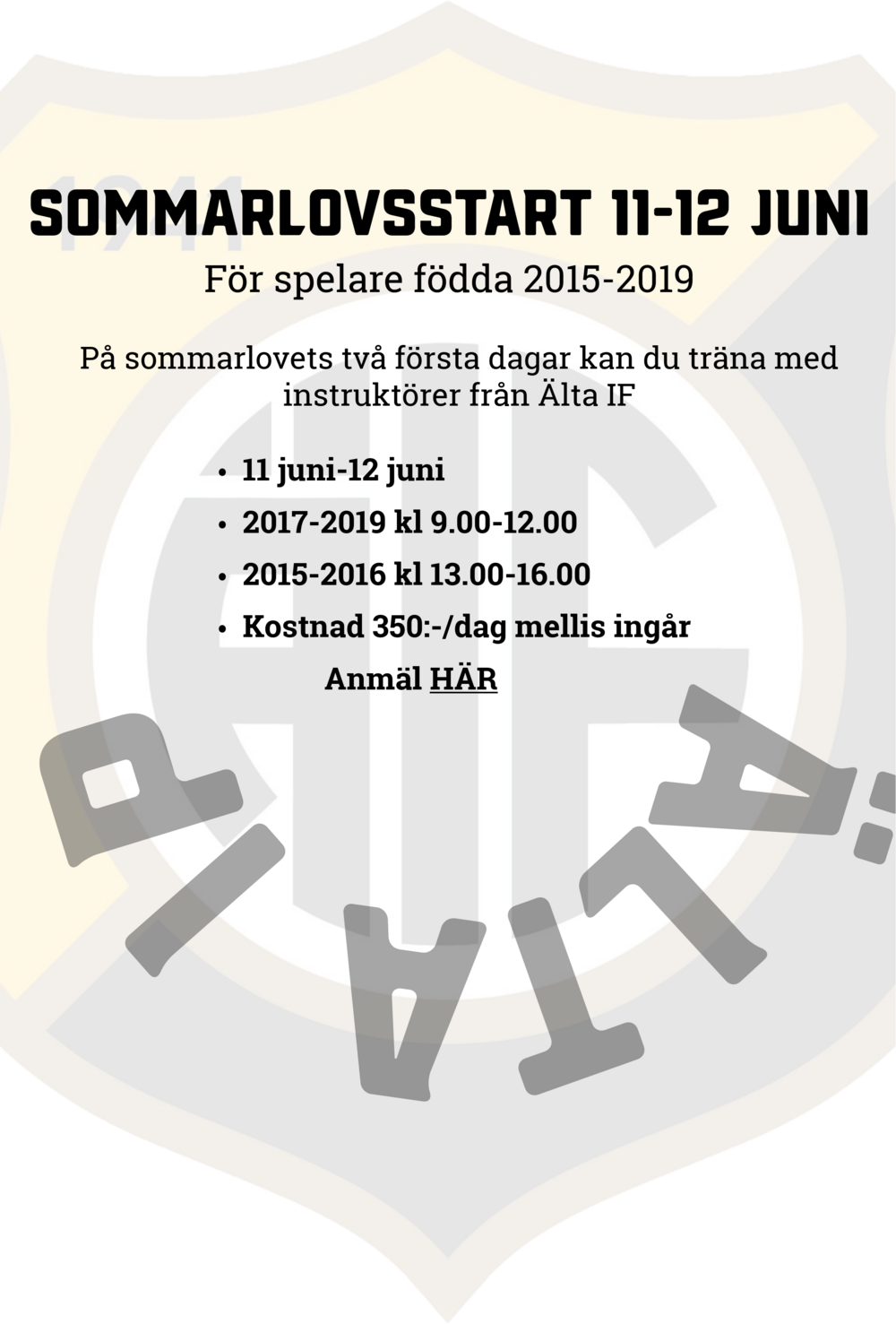 Fotboll Sommarlovsstart 11-12 juni 2026